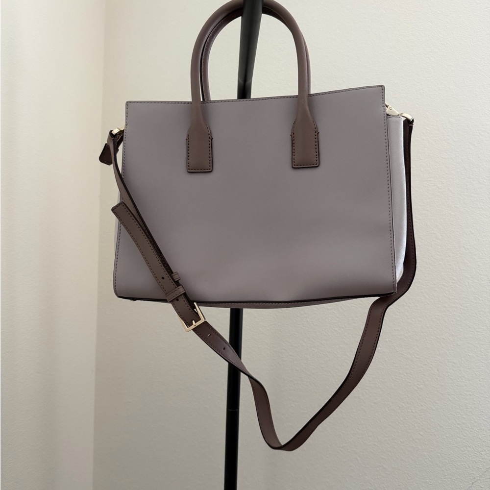 Kate Spade Cameron Street Candace Tote Gray Taupe Neutral Leather - Picture 6 of 9